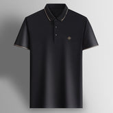 Men’s Silk Short Sleeve Lapel T-Shirt | Casual Business Half-Sleeve Top | Lorrid® UK