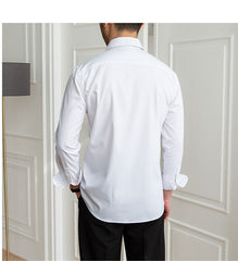 Men’s Slim-Fit Dark Plaid Long-Sleeve Shirt | Non-Iron Casual Top | Lorrid® UK