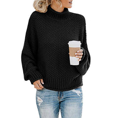 Solid Turtleneck Pullover Sweater | Winter Casual Knit Top for Women – Lorrid UK