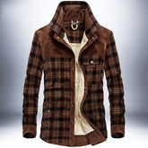 Men’s Winter Jacket Warm Fleece Cotton Plaid Coat Military Style | Lorrid®
