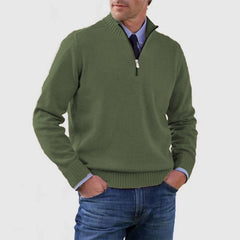 Men’s Stand Collar Zipper Sweater | Winter Knitted Pullover Slim Fit Top – Lorrid UK