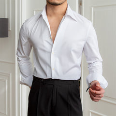 Men’s Slim-Fit Dark Plaid Long-Sleeve Shirt | Non-Iron Casual Top | Lorrid® UK