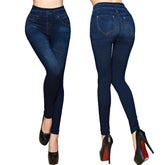 Women’s Plus Size Faux Denim Leggings – Stretch Jeggings Jeans UK | Lorrid®