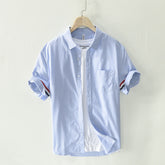 Men’s Cotton Casual Short-Sleeved Shirt | Trendy Loose Printed Striped | Lorrid® UK