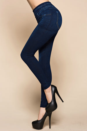 Women’s Plus Size Faux Denim Leggings – Stretch Jeggings Jeans UK | Lorrid®