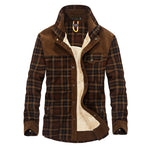 Men’s Winter Jacket Warm Fleece Cotton Plaid Coat Military Style | Lorrid®