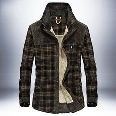 Men’s Winter Jacket Warm Fleece Cotton Plaid Coat Military Style | Lorrid®