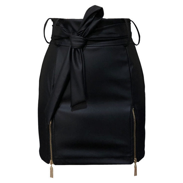 Women’s Bandage PU Leather Mini Skirt – Stylish Short Skirt | Lorrid® UK