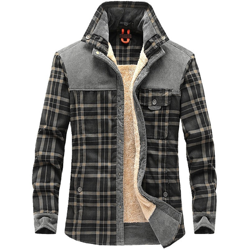 Men’s Winter Jacket Warm Fleece Cotton Plaid Coat Military Style | Lorrid®