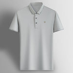 Men’s Silk Short Sleeve Lapel T-Shirt | Casual Business Half-Sleeve Top | Lorrid® UK