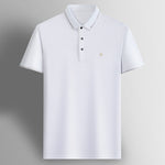 Men’s Silk Short Sleeve Lapel T-Shirt | Casual Business Half-Sleeve Top | Lorrid® UK