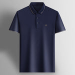 Men’s Silk Short Sleeve Lapel T-Shirt | Casual Business Half-Sleeve Top | Lorrid® UK