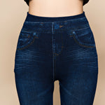 Women’s Plus Size Faux Denim Leggings – Stretch Jeggings Jeans UK | Lorrid®