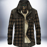 Men’s Winter Jacket Warm Fleece Cotton Plaid Coat Military Style | Lorrid®