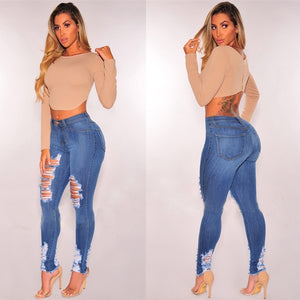 Women’s Ripped Slim-Fit Jeans – Stretch Commuter Leggings Denim UK | Lorrid®