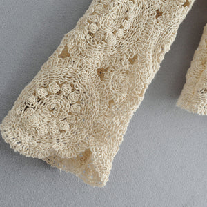 Summer Lace Crochet Blouse Women’s Long Sleeve Cotton Shirt Tops | Lorrid®