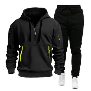 Men’s Multi-Pocket Zipper Hoodie & Sportswear Set | Casual Activewear | Lorrid® UK