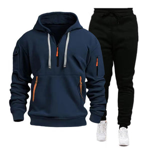Men’s Multi-Pocket Zipper Hoodie & Sportswear Set | Casual Activewear | Lorrid® UK