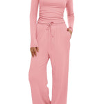 Women’s 2-Piece Casual Suit | Long Sleeve Top & High-Waisted Wide Leg Pants | Lorrid® UK