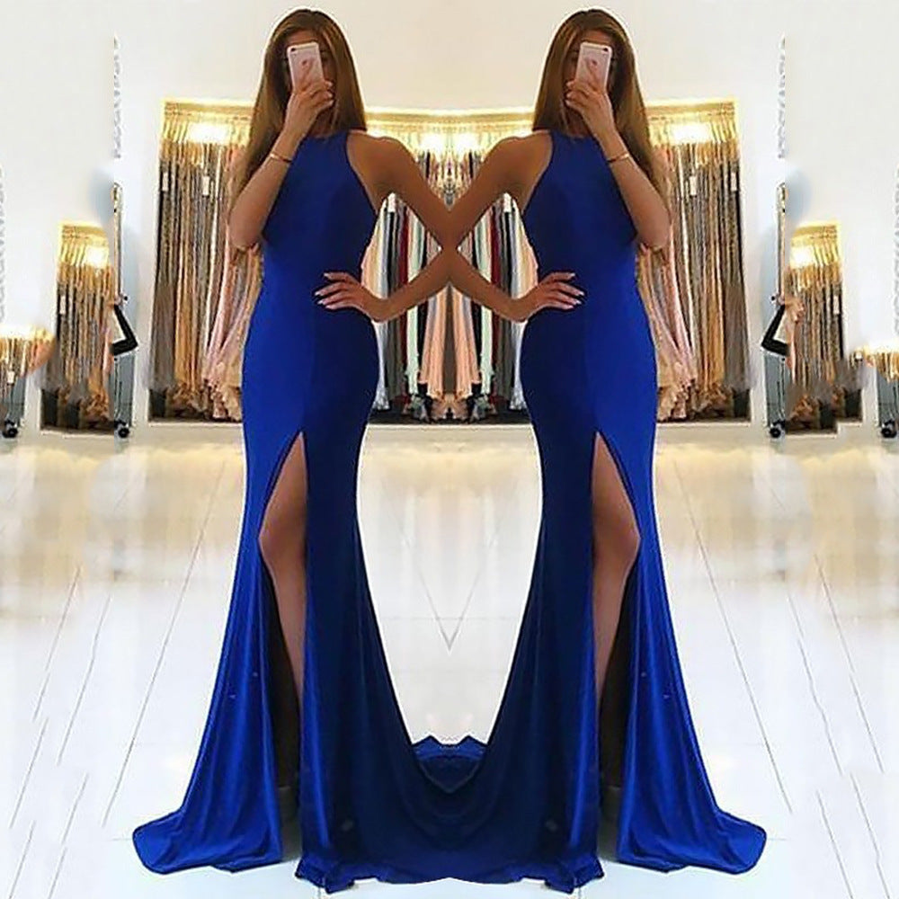 Long Ladies’ Evening Dress Elegant Halter Maxi Gown | Lorrid®