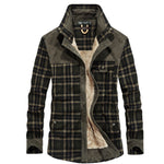 Men’s Winter Jacket Warm Fleece Cotton Plaid Coat Military Style | Lorrid®
