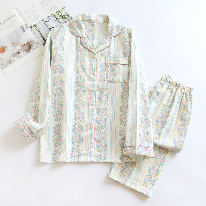 Women’s Japanese Cotton Homewear Set – Double-Layer Gauze Pyjamas | Lorrid UK
