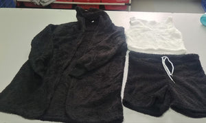 Lorrid®3pcs Women’s Velvet Pajama Set – Crop Top & Shorts Loungewear