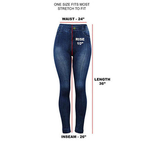 Women’s Plus Size Faux Denim Leggings – Stretch Jeggings Jeans UK | Lorrid®