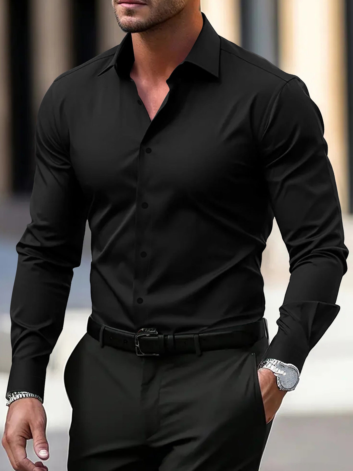 Men’s Business Button Down Shirt | Summer Long Sleeve Casual Top | Lorrid® UK