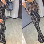 Sequins Women’s Maxi Dress Long Sleeve Elegant Party Gown | Lorrid®