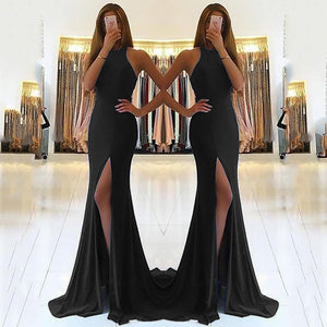 Long Ladies’ Evening Dress Elegant Halter Maxi Gown | Lorrid®