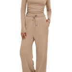 Women’s 2-Piece Casual Suit | Long Sleeve Top & High-Waisted Wide Leg Pants | Lorrid® UK