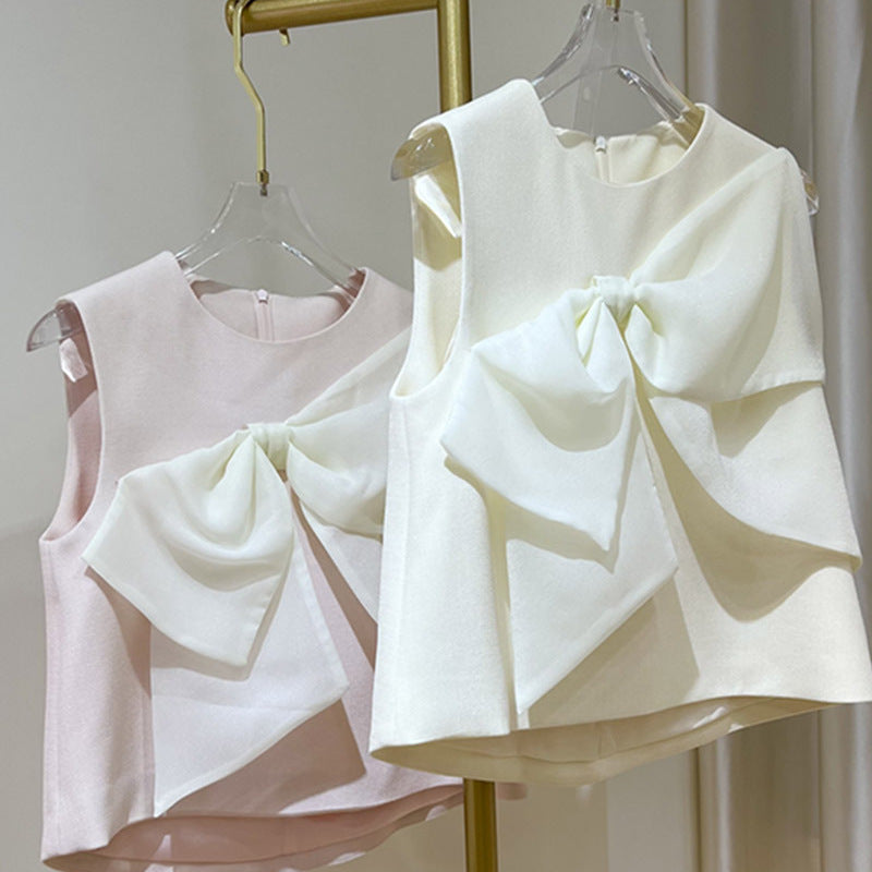 Women’s Summer Sleeveless Vest Top with Big Bow – Elegant Blouse | Lorrid UK