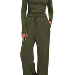 Women’s 2-Piece Casual Suit | Long Sleeve Top & High-Waisted Wide Leg Pants | Lorrid® UK