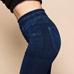 Women’s Plus Size Faux Denim Leggings – Stretch Jeggings Jeans UK | Lorrid®