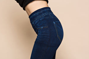 Women’s Plus Size Faux Denim Leggings – Stretch Jeggings Jeans UK | Lorrid®