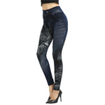 Women’s Plus Size Faux Denim Leggings – Stretch Jeggings Jeans UK | Lorrid®