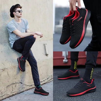 Lorrid Men's Breathable Running & Walking Knit Sneakers Lightweight Gym Sports Shoes