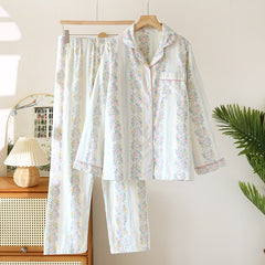 Women’s Japanese Cotton Homewear Set – Double-Layer Gauze Pyjamas | Lorrid UK