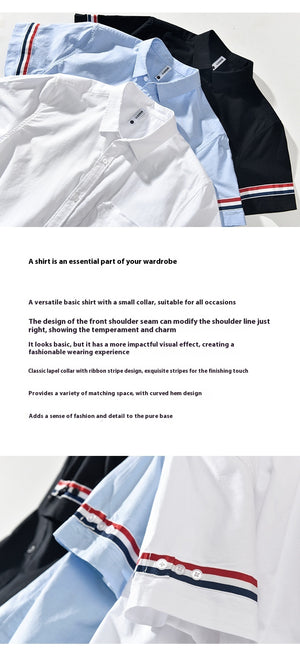 Men’s Cotton Casual Short-Sleeved Shirt | Trendy Loose Printed Striped | Lorrid® UK