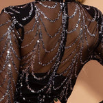 Sequins Women’s Maxi Dress Long Sleeve Elegant Party Gown | Lorrid®