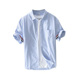 Men’s Cotton Casual Short-Sleeved Shirt | Trendy Loose Printed Striped | Lorrid® UK