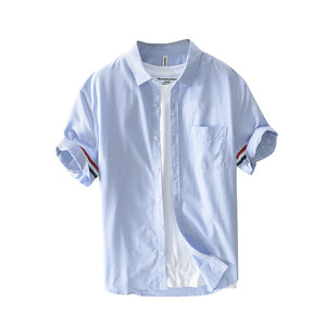 Men’s Cotton Casual Short-Sleeved Shirt | Trendy Loose Printed Striped | Lorrid® UK