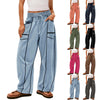 Y2K Black Striped Wide-Leg Pants with Pockets | Women’s Fashion Loose Drawstring Sweatpants | Lorrid® UK