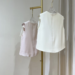 Women’s Summer Sleeveless Vest Top with Big Bow – Elegant Blouse | Lorrid UK