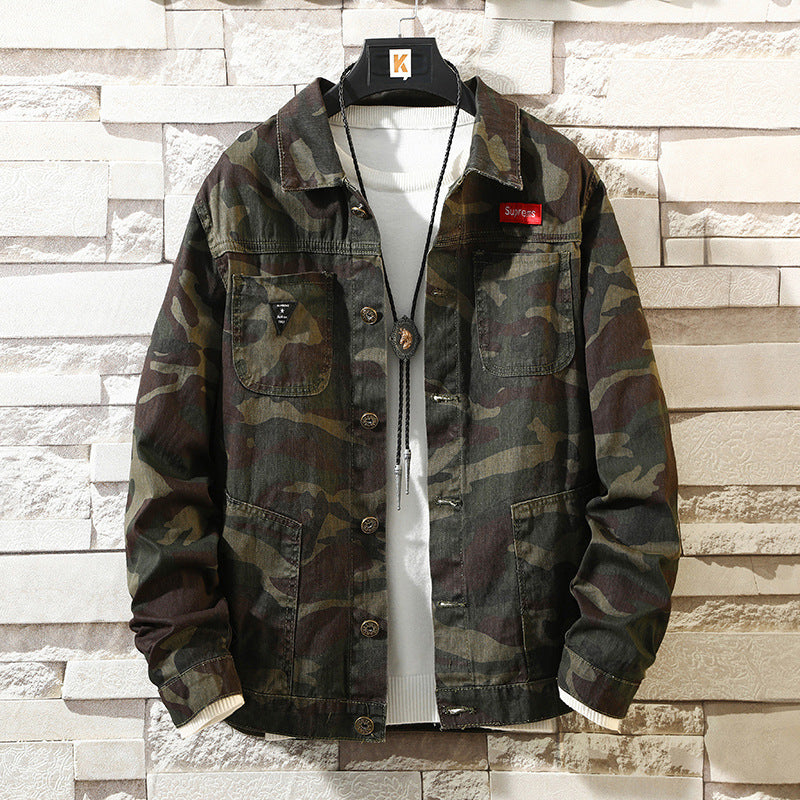 Men’s Camouflage Denim Jacket Coat | Autumn Casual Jeans Jacket | Lorrid® UK