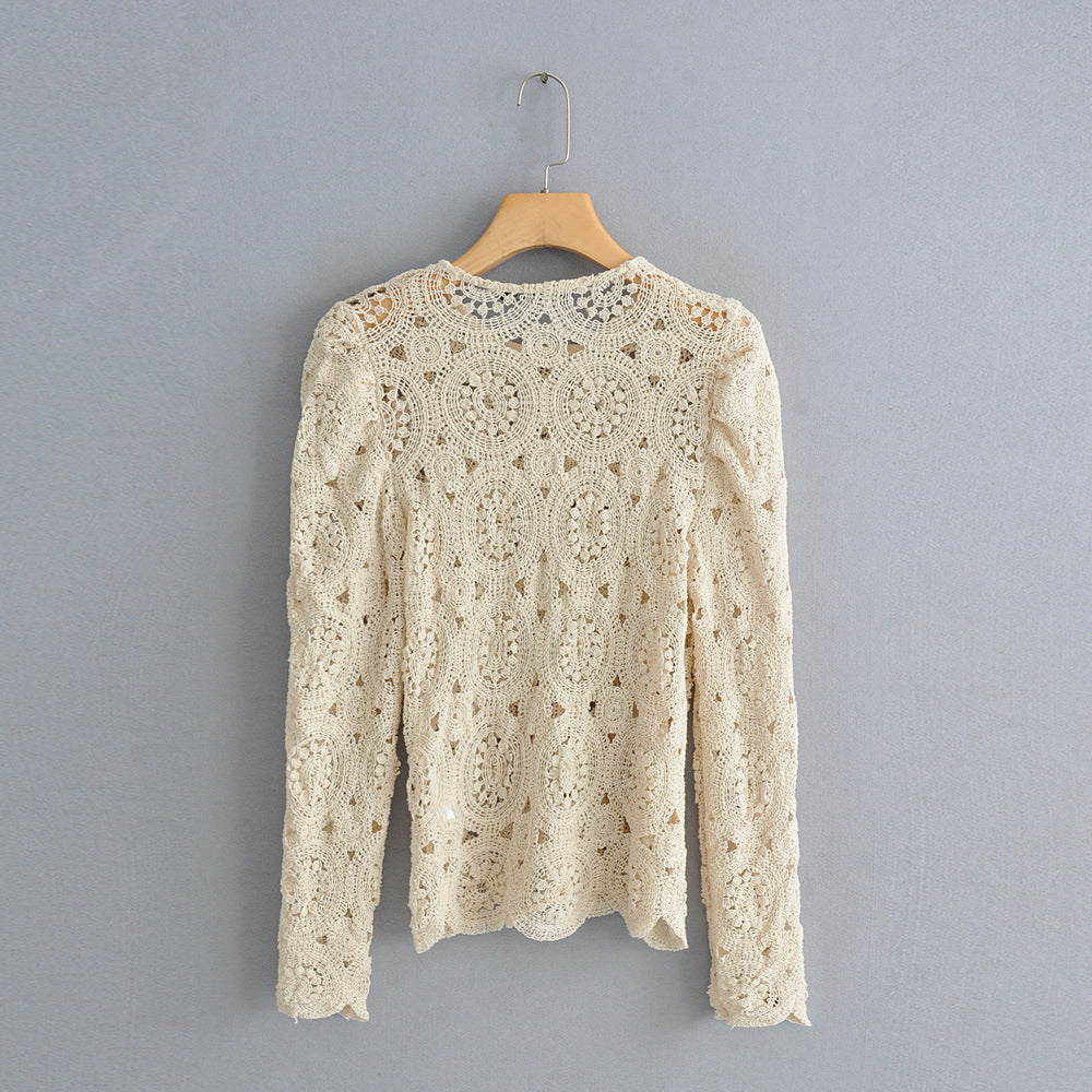 Summer Lace Crochet Blouse Women’s Long Sleeve Cotton Shirt Tops | Lorrid®