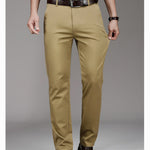 Men’s Thin Cotton Stretch Trousers | Loose Straight Mid-Waist Business Pants | Lorrid® UK