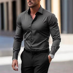 Men’s Business Button Down Shirt | Summer Long Sleeve Casual Top | Lorrid® UK