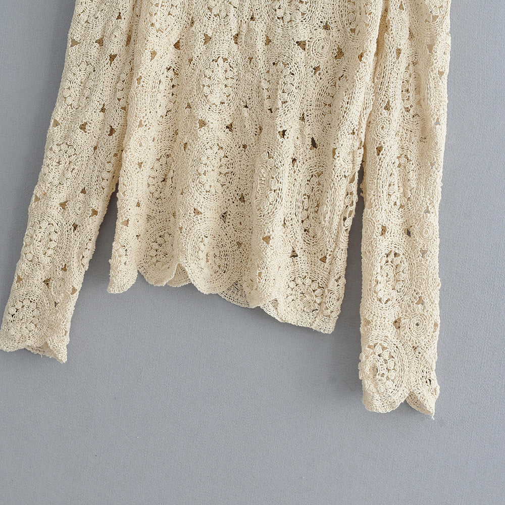 Summer Lace Crochet Blouse Women’s Long Sleeve Cotton Shirt Tops | Lorrid®